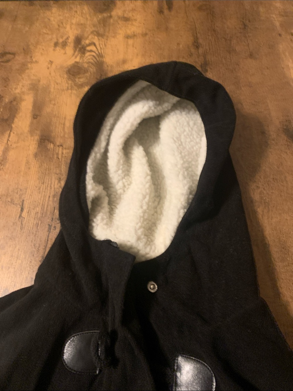Women’s Black Hooded Toggle Pea Coat - Picture 6 of 7